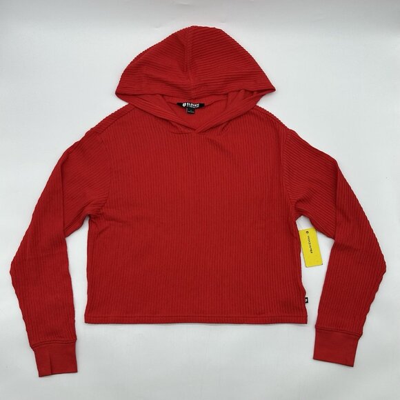 Eleven by Venus Williams Size Medium Bloom Candy Red Long Sleeve Ribbed Hoodie - Picture 2 of 13